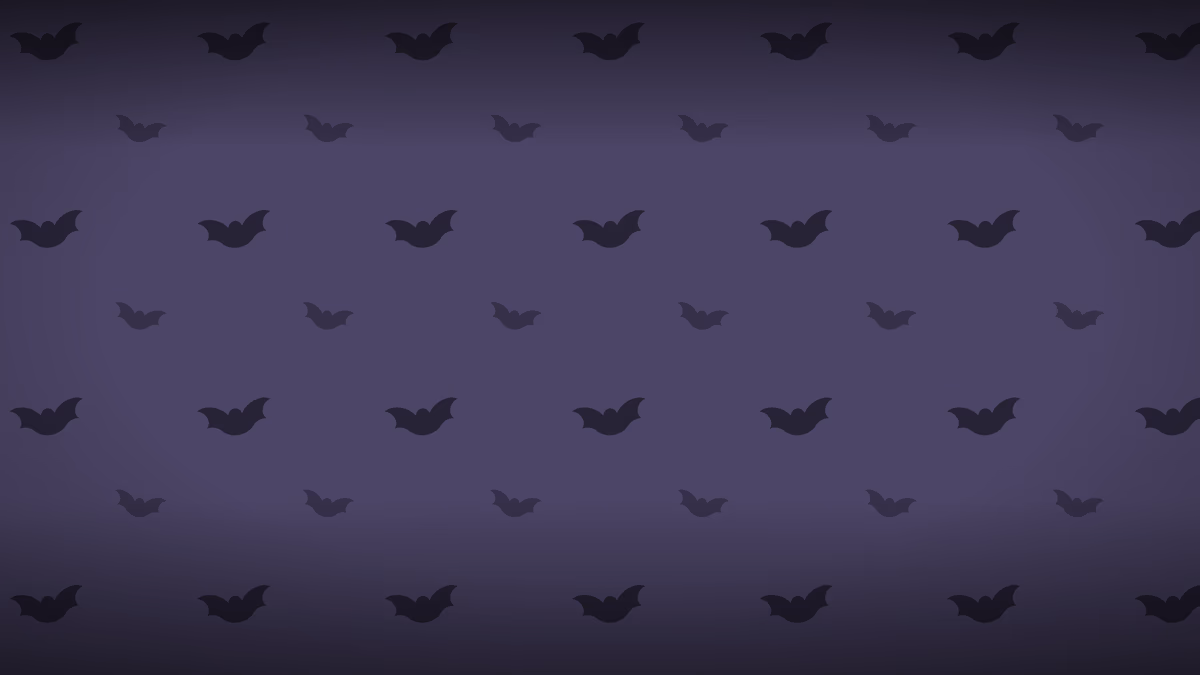 Bat Flight wallpaper: Charcoal bats across a twilight lavender sky.