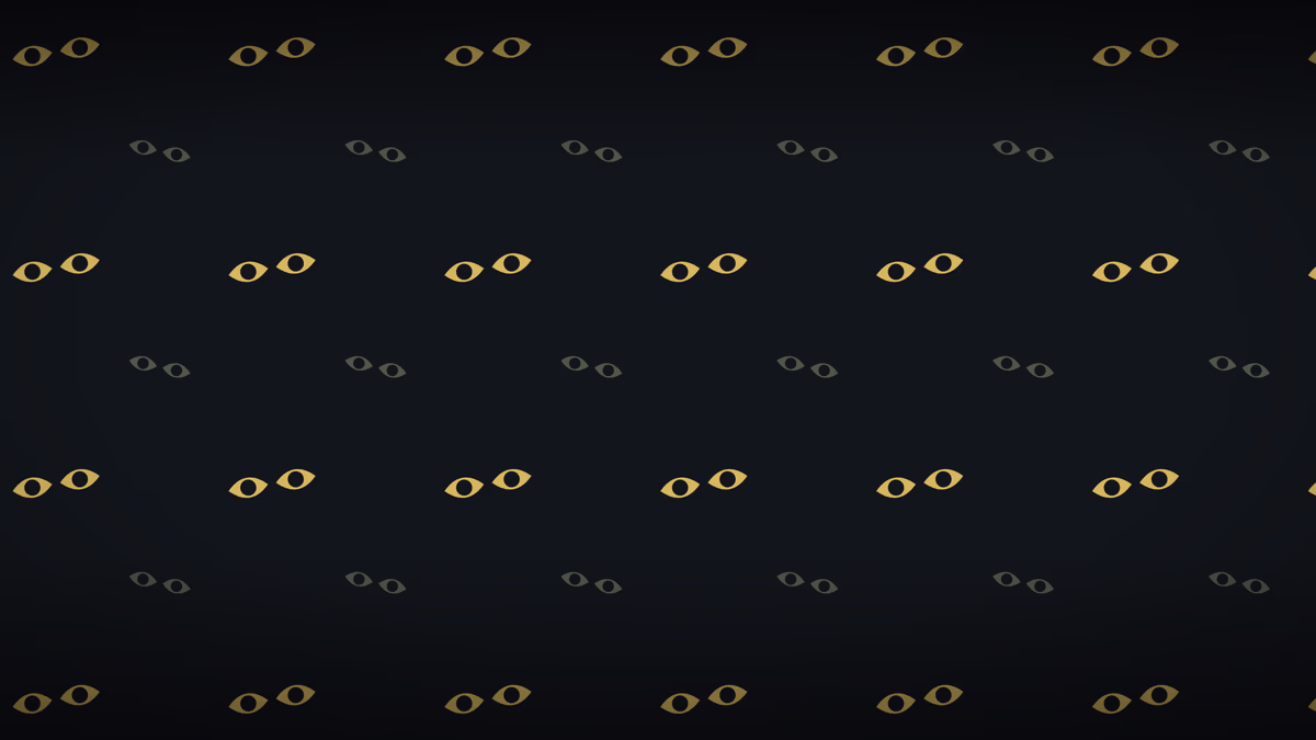 Something Watching wallpaper: Pairs of eyes opening in the dark. Reads as pattern from a distance and as eyes up close.