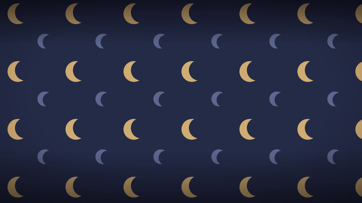 Moons and Stars wallpaper: Antique gold moons and small stars on deep midnight blue.