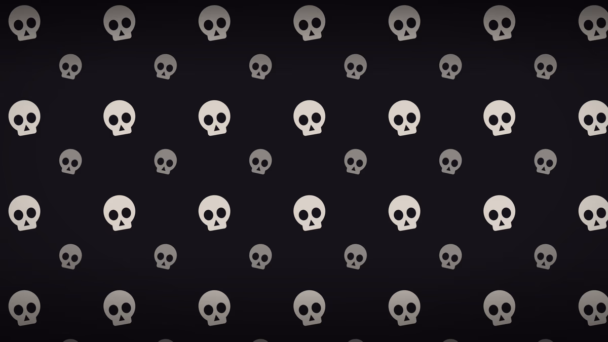Bone White wallpaper: Bone white skulls on near black. The darkest wallpaper in the set.