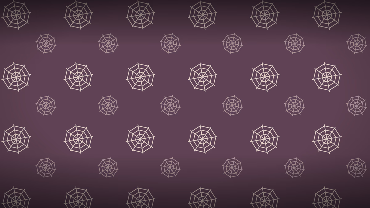 Spun Webs wallpaper: Pale spun webs on muted plum. The least busy behind app icons.